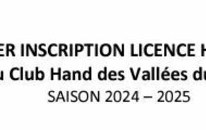 Inscription Nouvelle Saison 2024-25