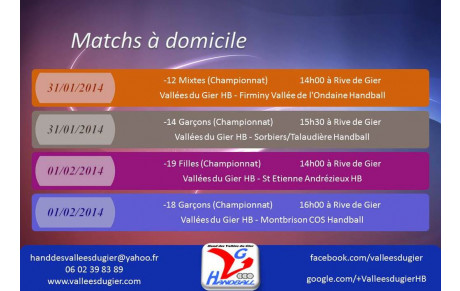 Les matchs du 31 Janvier - 1er Février