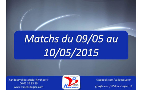 Matchs du 09/05 au 10/05/2015