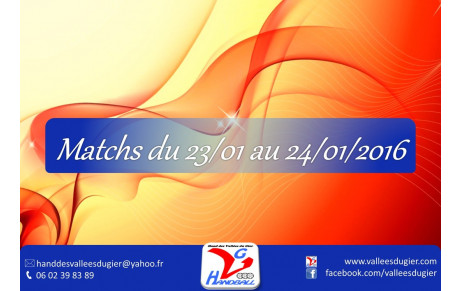 Matchs du 23 au 24 Janvier 2016