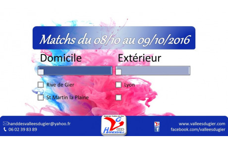 8 Matchs ce week-end.