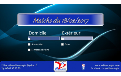 Matchs du 18/02/2017