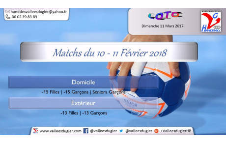 Matchs du 10 et 11 Février 2018